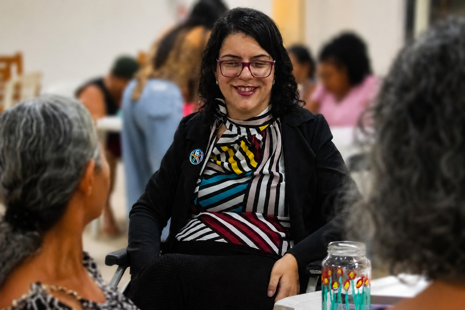 Camilla Carvalho em atividade institucional da Equovila